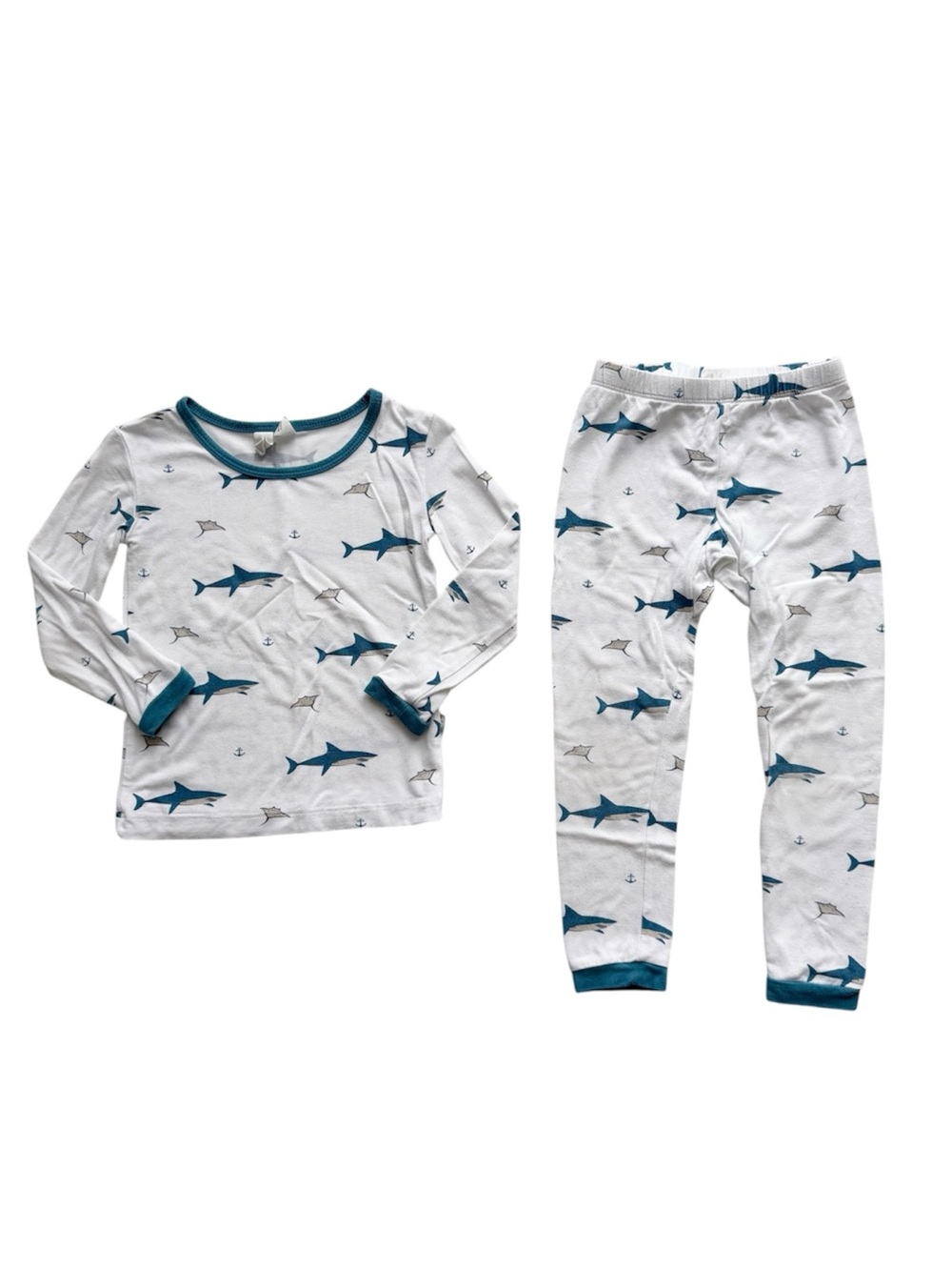 Kyte Shark Print Bamboo Pajamas Size 2T
